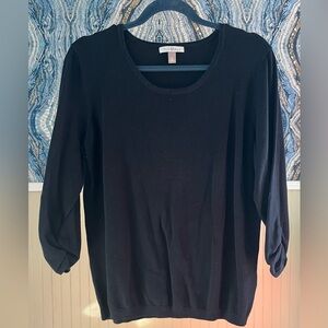Roz & Ali Black 3/4 Sleeve Sweater, Size XL